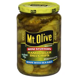 Mt. Olive Mini Stuffers Hamburger Dill Pickle Chips With Sea Salt