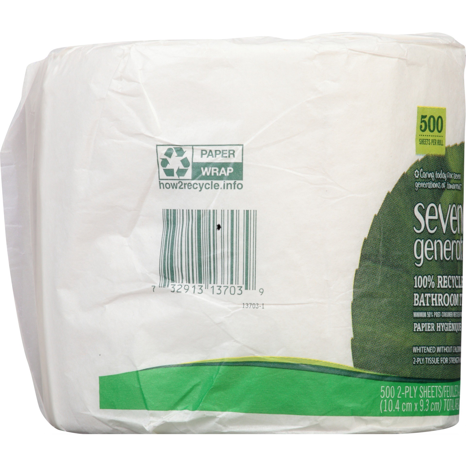 slide 4 of 4, Seventh Generation White Toilet Paper 2-ply 100% Recycled Paper, 500 sheets, 500 ct