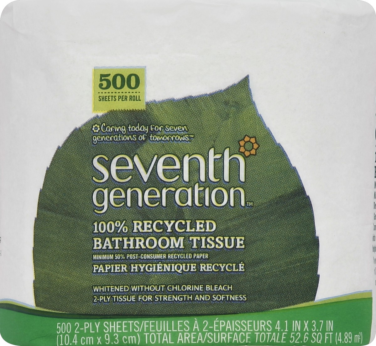 slide 1 of 4, Seventh Generation White Toilet Paper 2-ply 100% Recycled Paper, 500 sheets, 500 ct