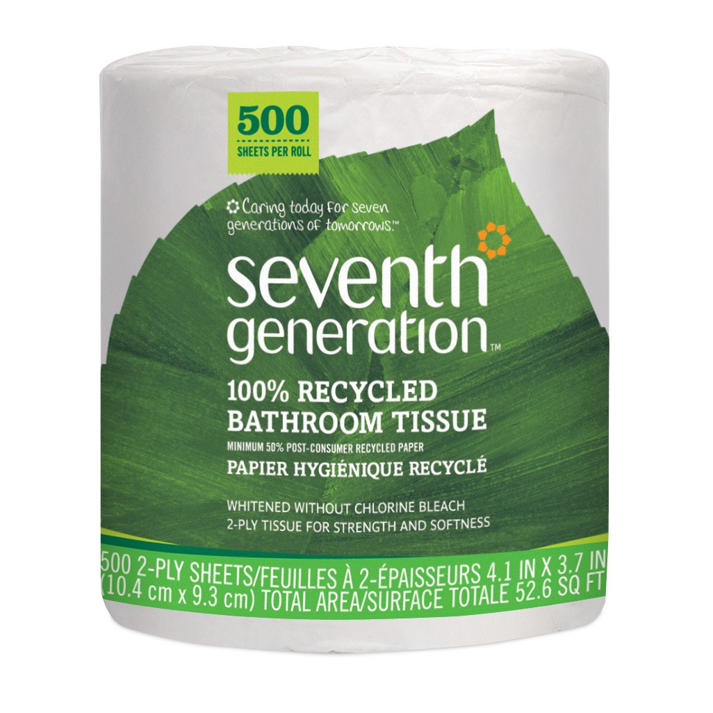 slide 1 of 4, Seventh Generation White Toilet Paper 2-ply 100% Recycled Paper, 500 sheets, 500 ct