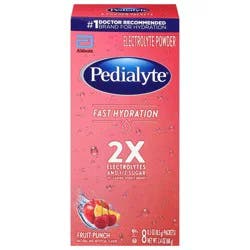 Pedialyte Fast Hydration Fruit Punch Electrolyte Powder - 8 ct