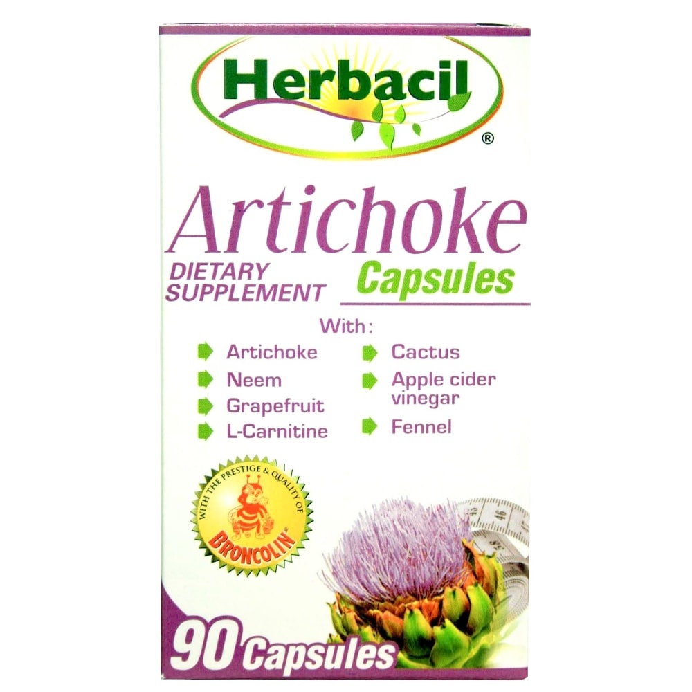 slide 1 of 1, Herbacil Artichoke Dietary Supplement Capsules, 90 ct