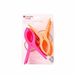Everyday Living® Beach Towel Clips - Orange/Pink