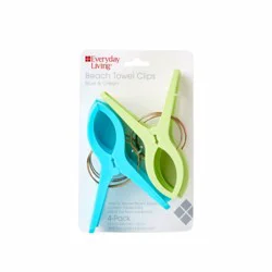Everyday Living® Beach Towel Clips - Green/Blue
