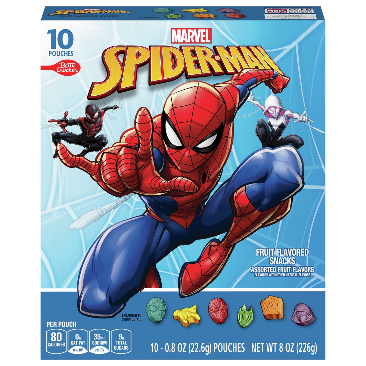 slide 11 of 14, Betty Crocker Spiderman Fruit Flavored Snacks, Treat Pouches, Gluten Free, 10 ct, 10 ct