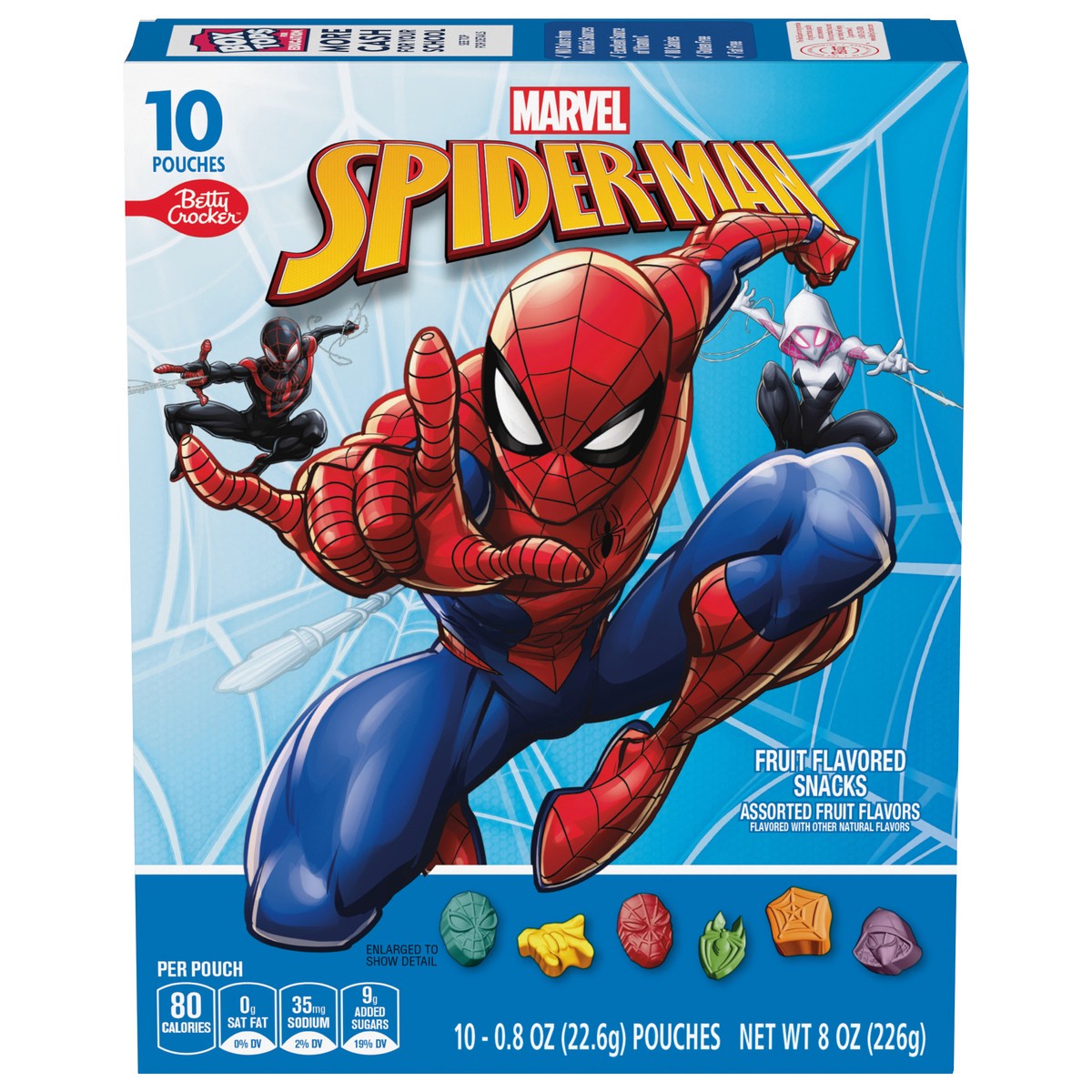 slide 1 of 14, Betty Crocker Spiderman Fruit Flavored Snacks, Treat Pouches, Gluten Free, 10 ct, 10 ct