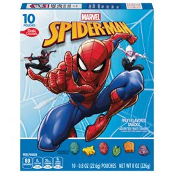 Betty Crocker Marvel Spiderman Fruit Flavored Snacks, Treat Pouches, Gluten Free Snack, 10 Ct, 8 oz