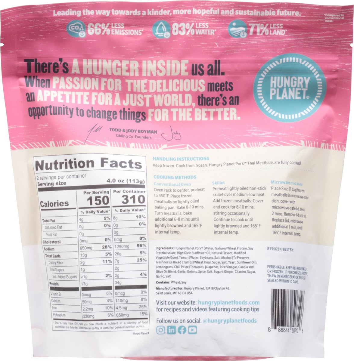 slide 8 of 9, Hungry Planet Pork Thai Meatballs 8 ea, 8 ct