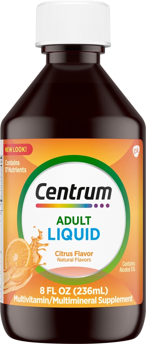 slide 13 of 14, Centrum Liquid Multivitamin for Adults, Multivitamin/Multimineral Supplement with B Vitamins and Antioxidants, Citrus Flavor - 8 Fl Oz, 8 fl oz