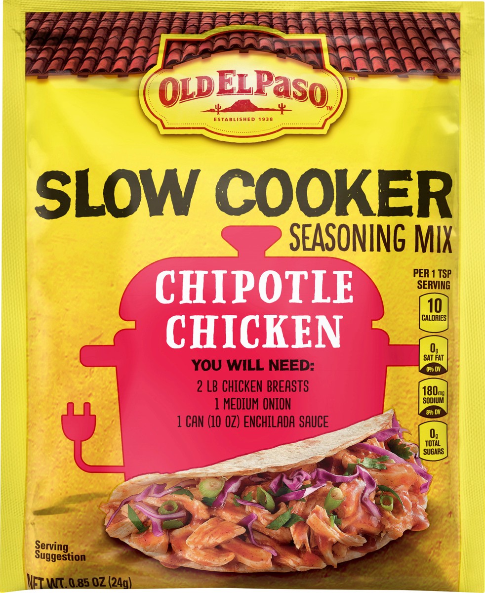 slide 6 of 9, Old El Paso Slow Cooker Chipotle Chicken Seasoning Mix 0.85 oz, 0.85 oz