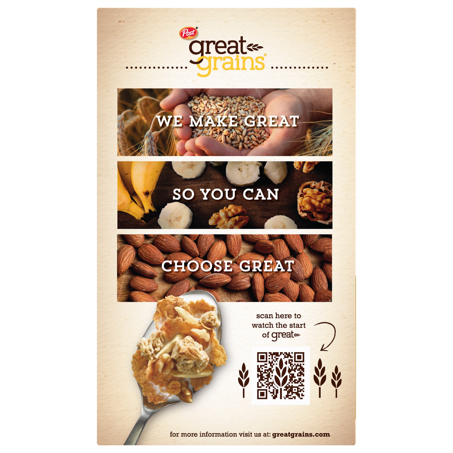 slide 5 of 5, Post Great Grains Banana Nut Crunch Cereal, 15.5 OZ Box, 15.5 oz
