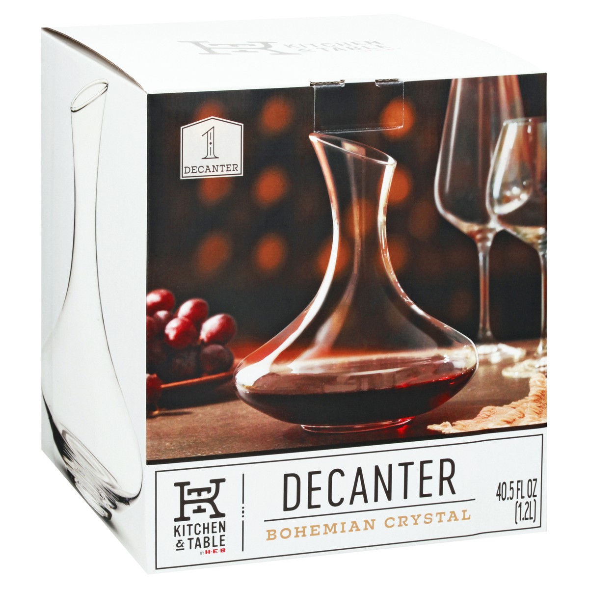 slide 5 of 8, Kitchen & Table by H-E-B Bohemian Crystal Wine Decanter, 40.5 oz