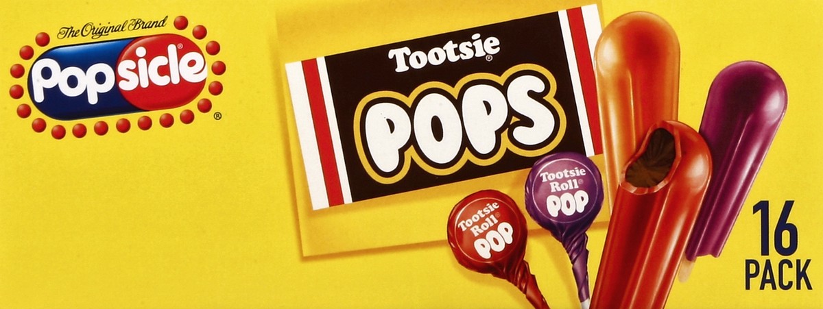 slide 2 of 4, Popsicle Tootsie Roll Pop Orange, Cherry, Grape Ice Pops Variety Pack, 16 ct