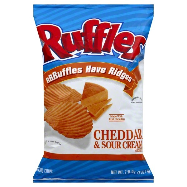 slide 1 of 1, Ruffles Cheddar & Sour Cream Potato Chips, 7.75 oz