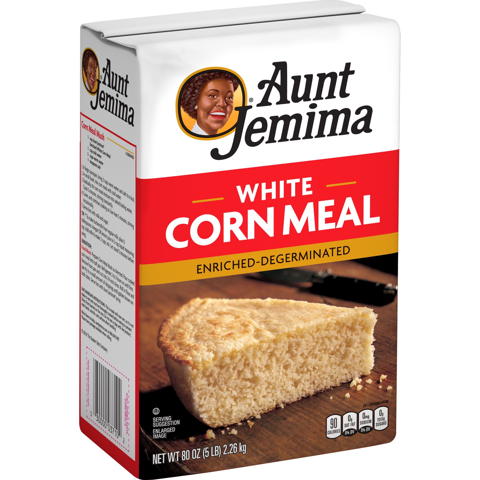 slide 1 of 7, Aunt Jemima Corn Meal White 80 Ounce Paper Bag, 80 oz