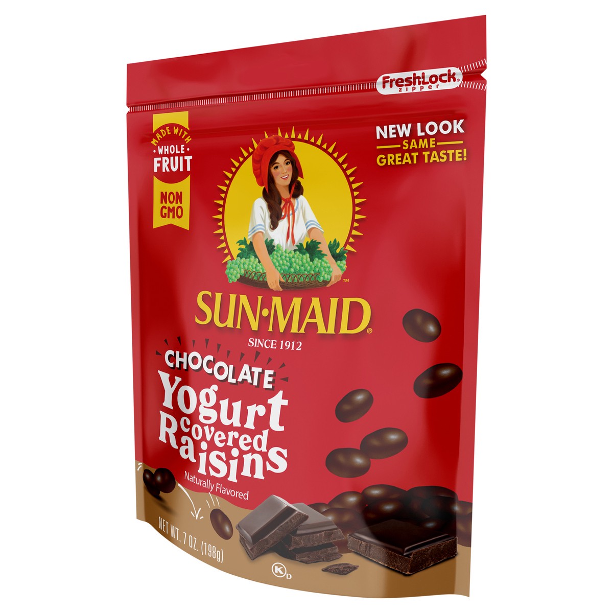 slide 5 of 5, Sun-Maid Chocolate Yogurt Covered Raisins 7oz Resealable Stand-Up Bag, 7 oz