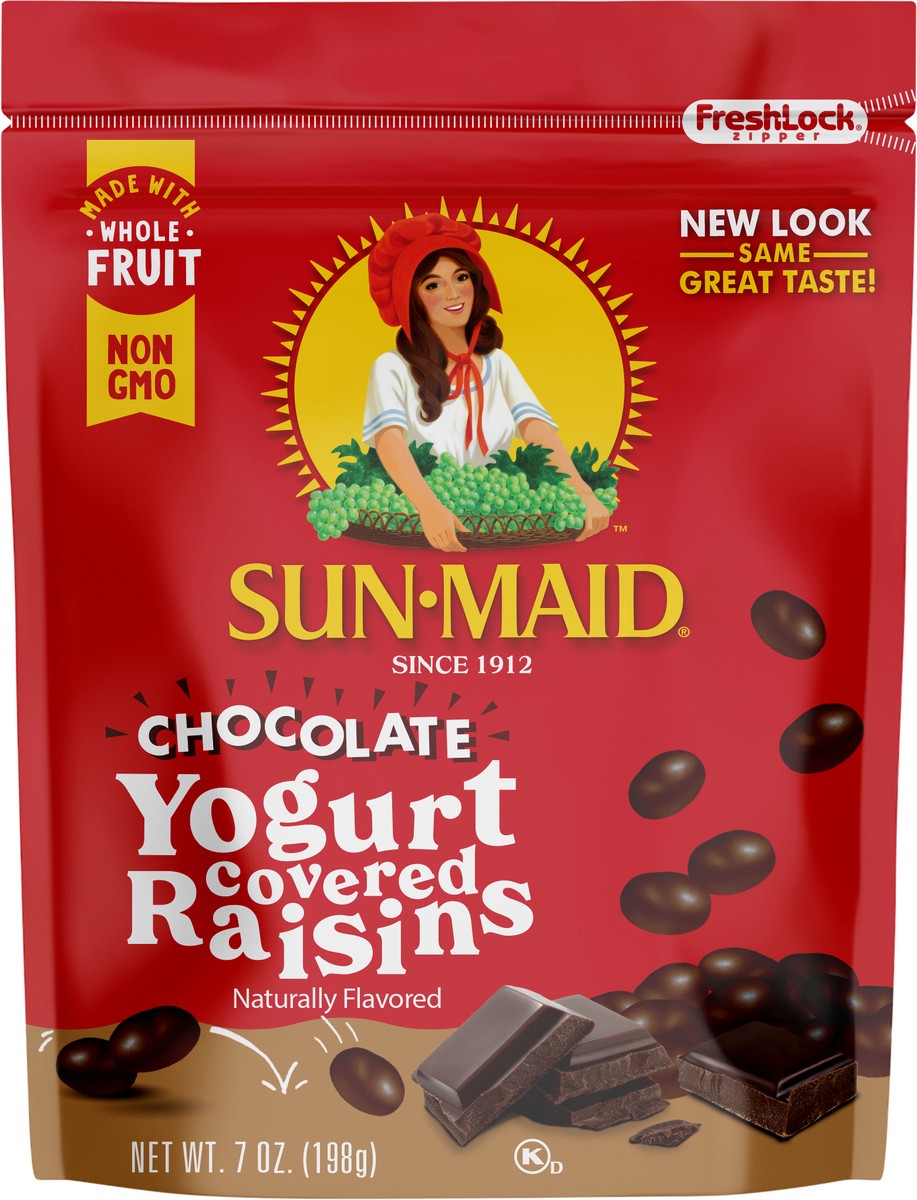 slide 4 of 5, Sun-Maid Chocolate Yogurt Covered Raisins 7oz Resealable Stand-Up Bag, 7 oz