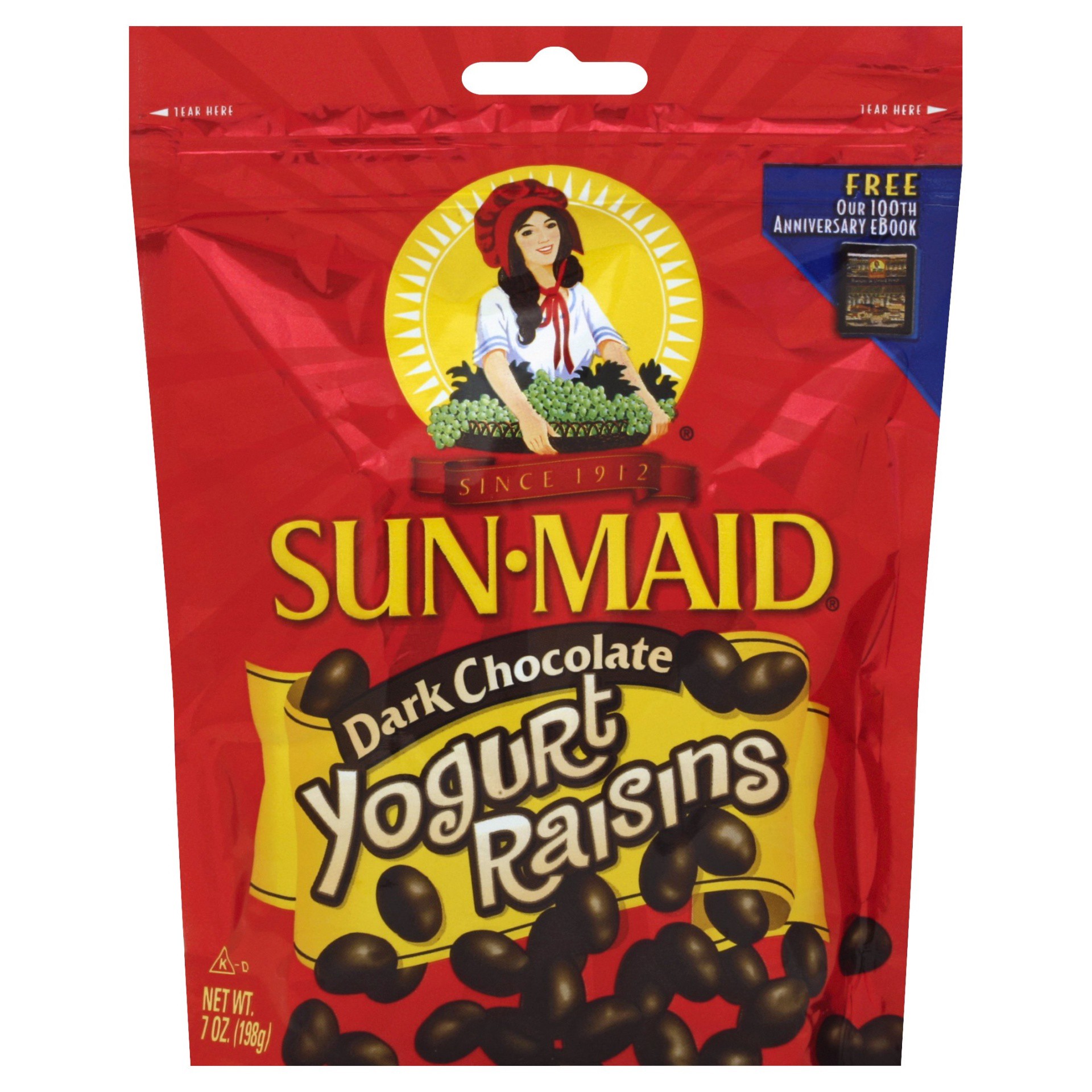 slide 1 of 5, Sun-Maid Chocolate Yogurt Covered Raisins 7oz Resealable Stand-Up Bag, 7 oz