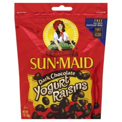 Sun-Maid Chocolate Yogurt Covered Raisins 7oz Resealable Stand-Up Bag