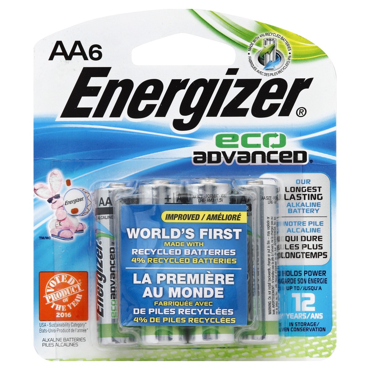 slide 3 of 3, Energizer EcoAdvanced AA Batteries, 6 ct