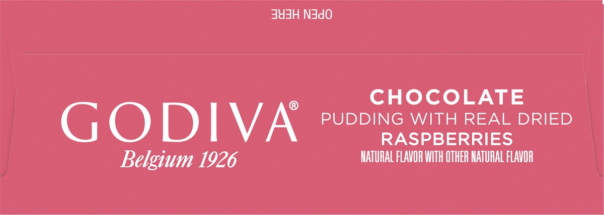 slide 11 of 14, Godiva Chocolate Pudding with Real Dried Raspberries Instant Pudding Mix, 3.88 oz Box, 3.88 oz