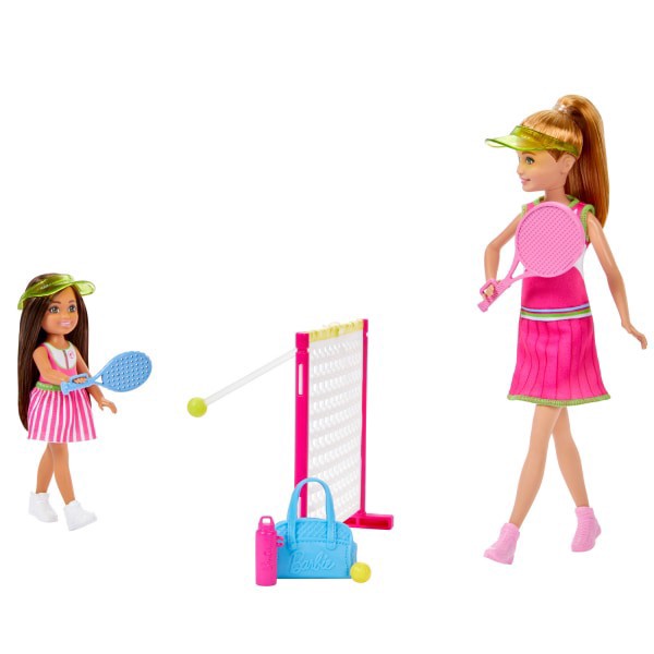 slide 5 of 25, Barbie MATTEL GAMES Barbie Stacie & Chelsea Tennis Playset, 1 ct