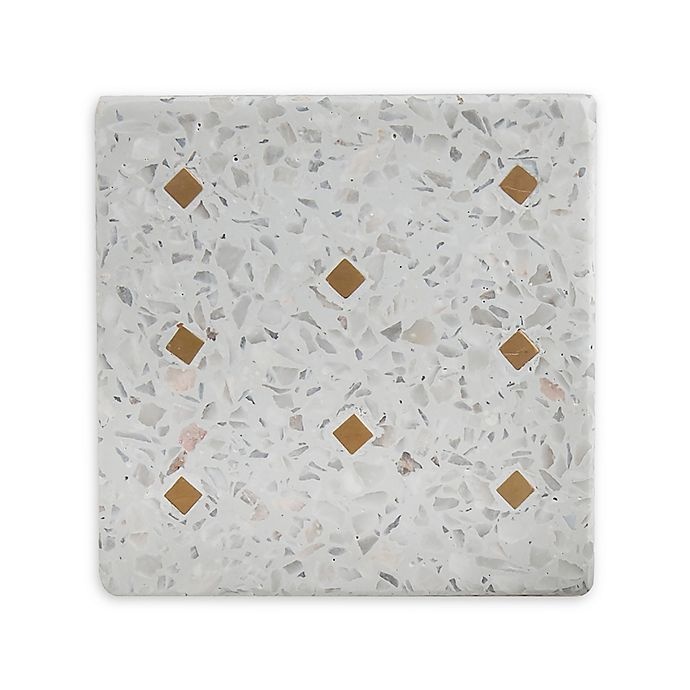 slide 1 of 2, Thirstystone Terrazzo Coasters - Grey/Gold, 4 ct