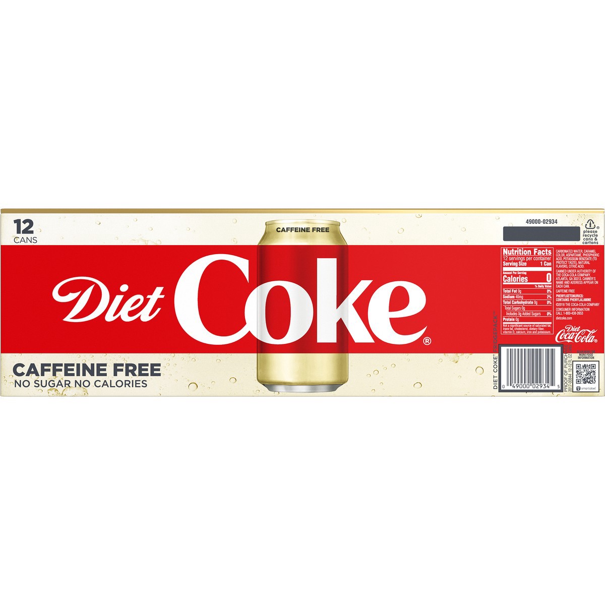 slide 5 of 9, Diet Coke Caffeine Free Soft Drink - 12 ct, 12 ct