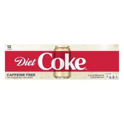 Diet Coke Caffeine Free Soft Drink - 12 ct