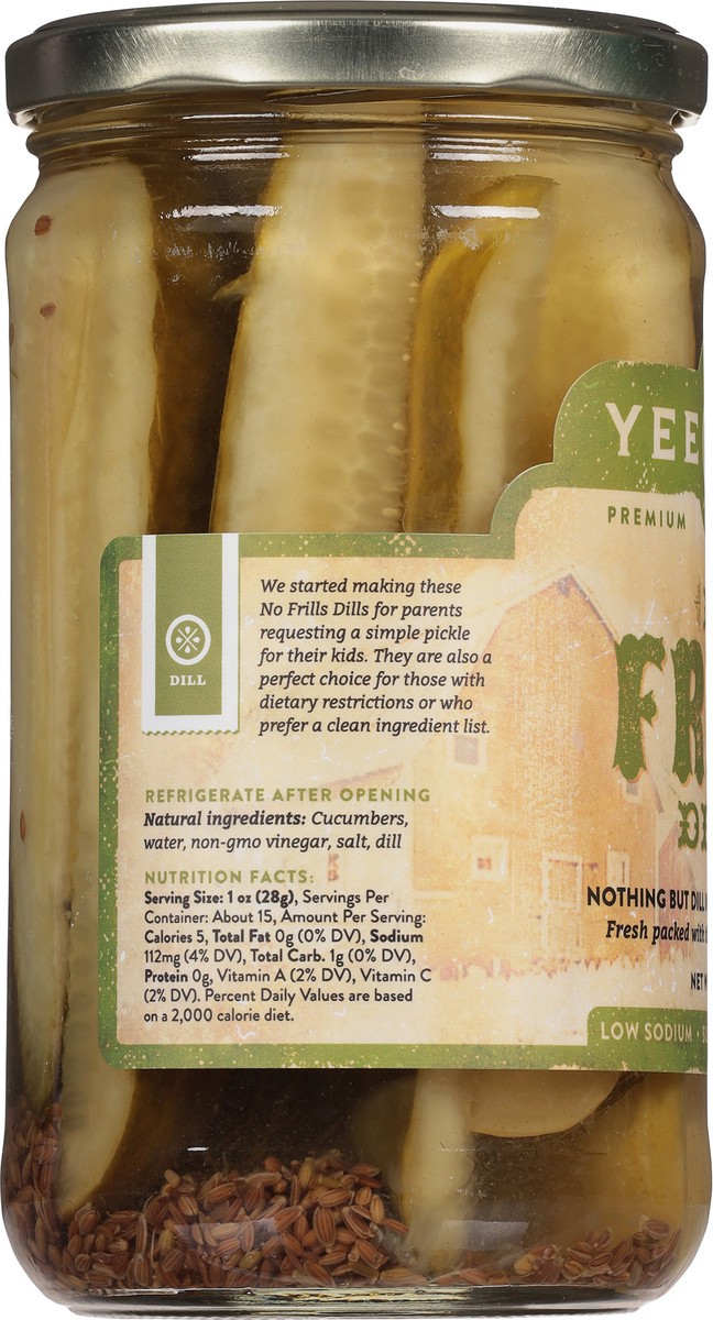 slide 7 of 9, Yee-Haw Pickle Co. No Frills Dill Pickles, 24 oz