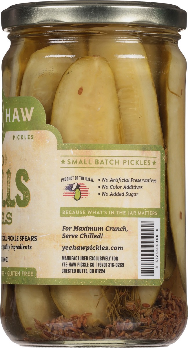slide 8 of 9, Yee-Haw Pickle Co. No Frills Dill Pickles, 24 oz