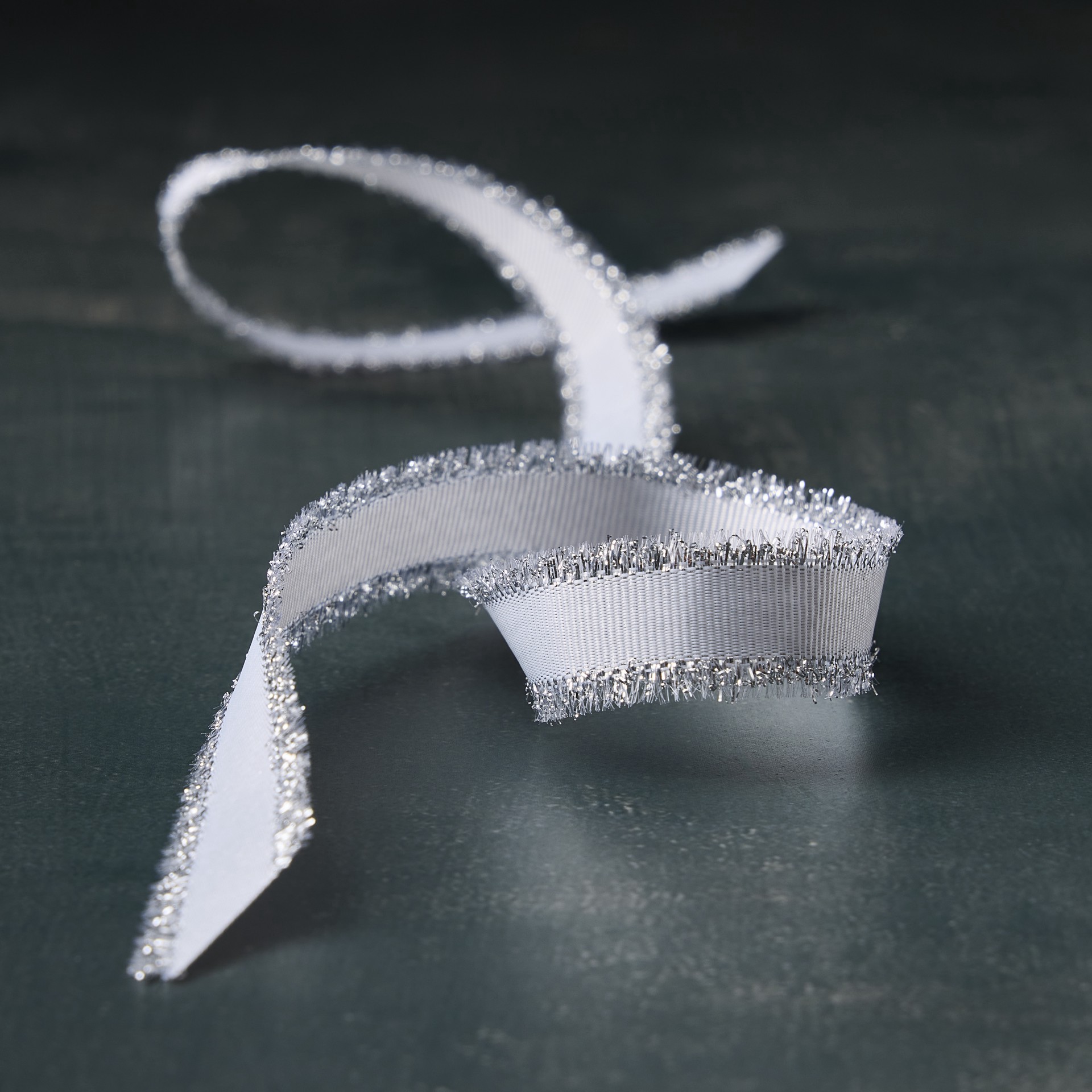 slide 2 of 2, 5/8" X 7yd. Silver Metallic Fringe Ribbon By Celebrate It Classic, 5/8 in x 7 yd