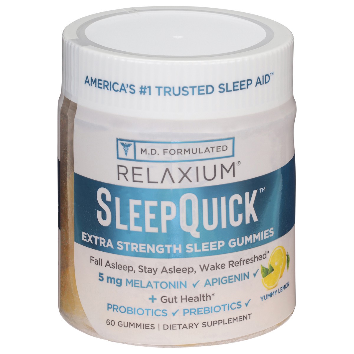 slide 1 of 9, Relaxium Extra Strength Yummy Lemon 5 mg Sleep Quick 60 Gummies, 60 ct