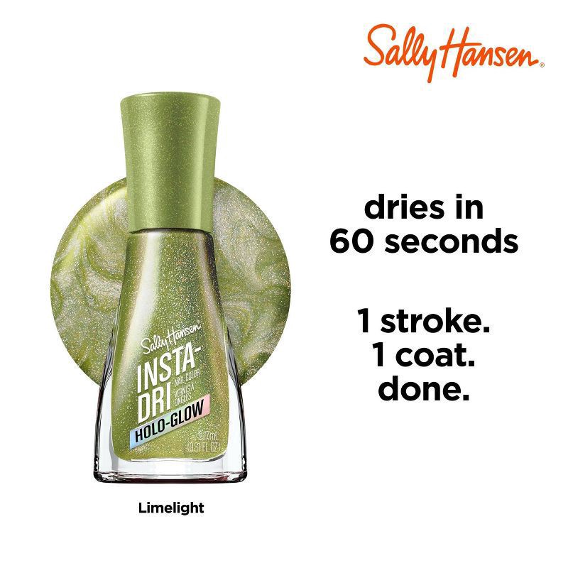 slide 4 of 13, Sally Hansen Insta-Dri Nail Polish - Holo-Glow Collection - 106 Limelight - 0.31 fl oz, 0.31 fl oz