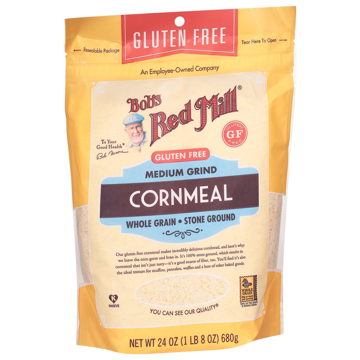 slide 2 of 9, Bob's Red Mill Medium Grind Gluten Free Cornmeal 24 oz, 24 oz