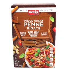 Weis Quality 100% Whole Wheat Macaroni Product, Penne Rigate