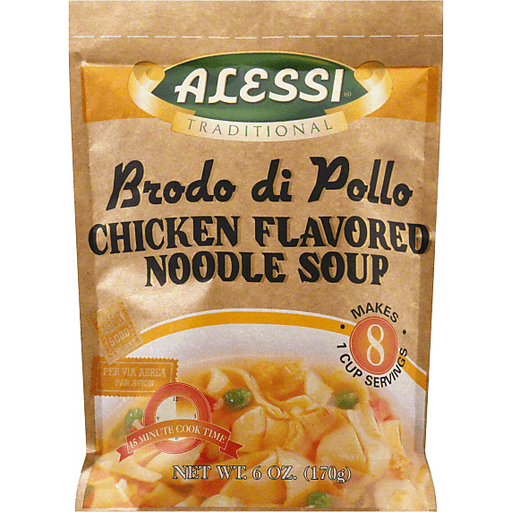slide 2 of 2, Alessi Traditional Brodo Di Pollo Chicken Flavored Noodle Soup, 6 oz