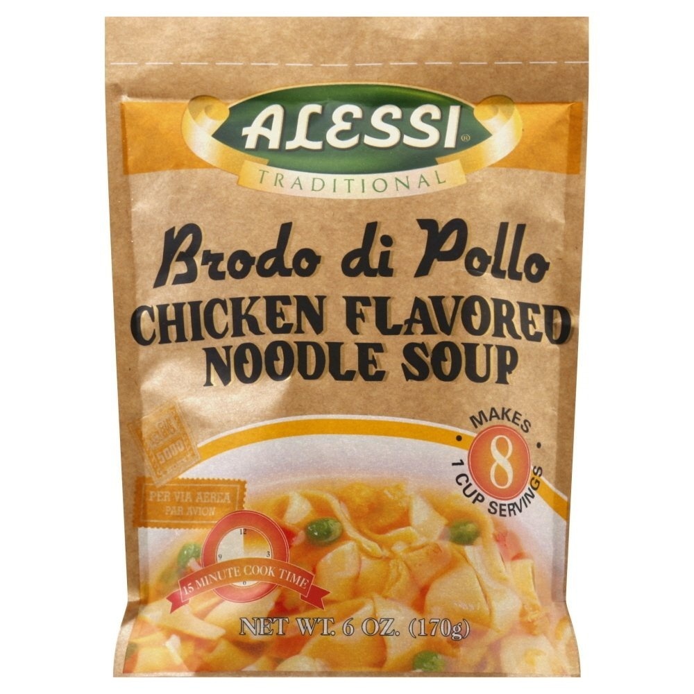 slide 1 of 1, Alessi Traditional Brodo Di Pollo Chicken Flavored Noodle Soup, 6 oz