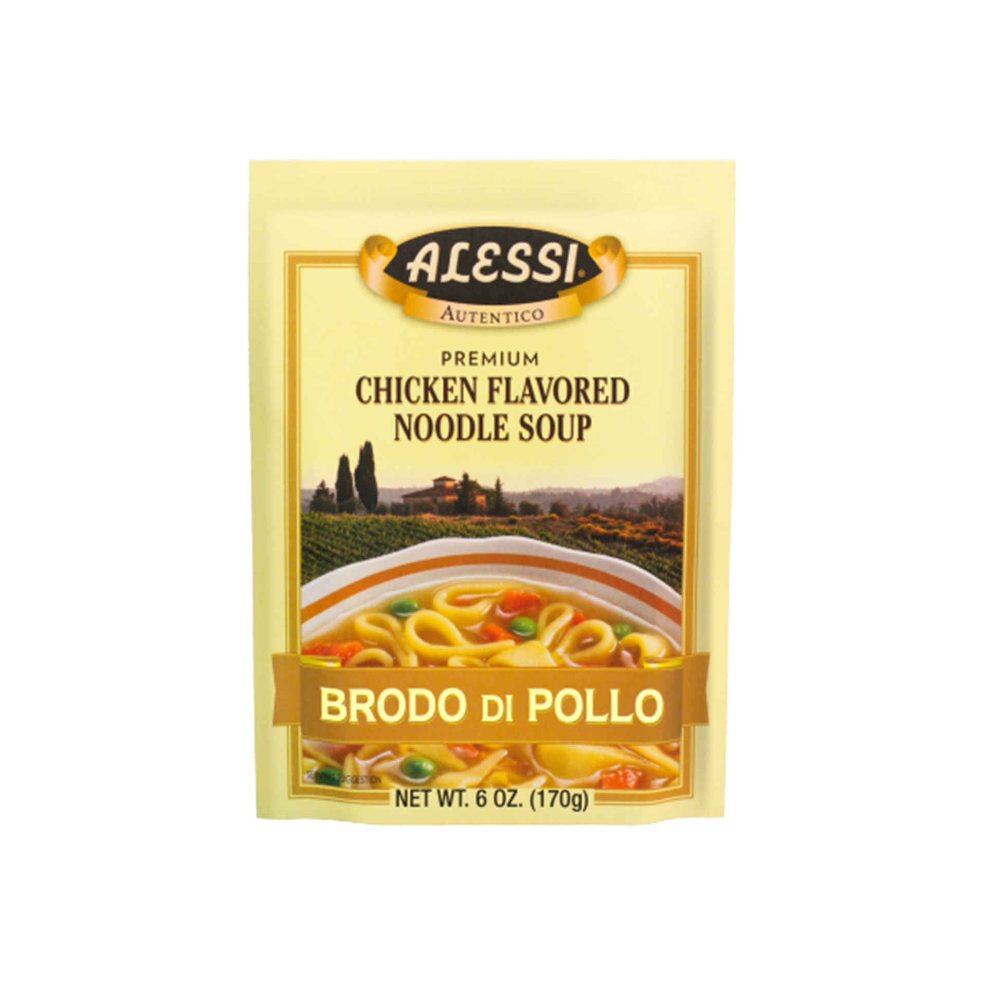 slide 1 of 1, Alessi Chicken Noodle Soup, 6 oz