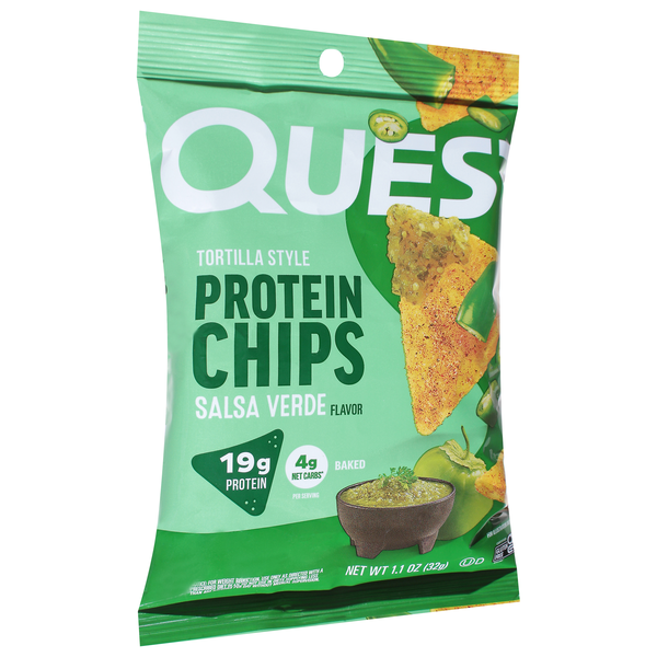 slide 1 of 1, Quest Nutrition Quest Protein Chips, Tortilla Style, Salsa Verde Flavor, 1.1 oz