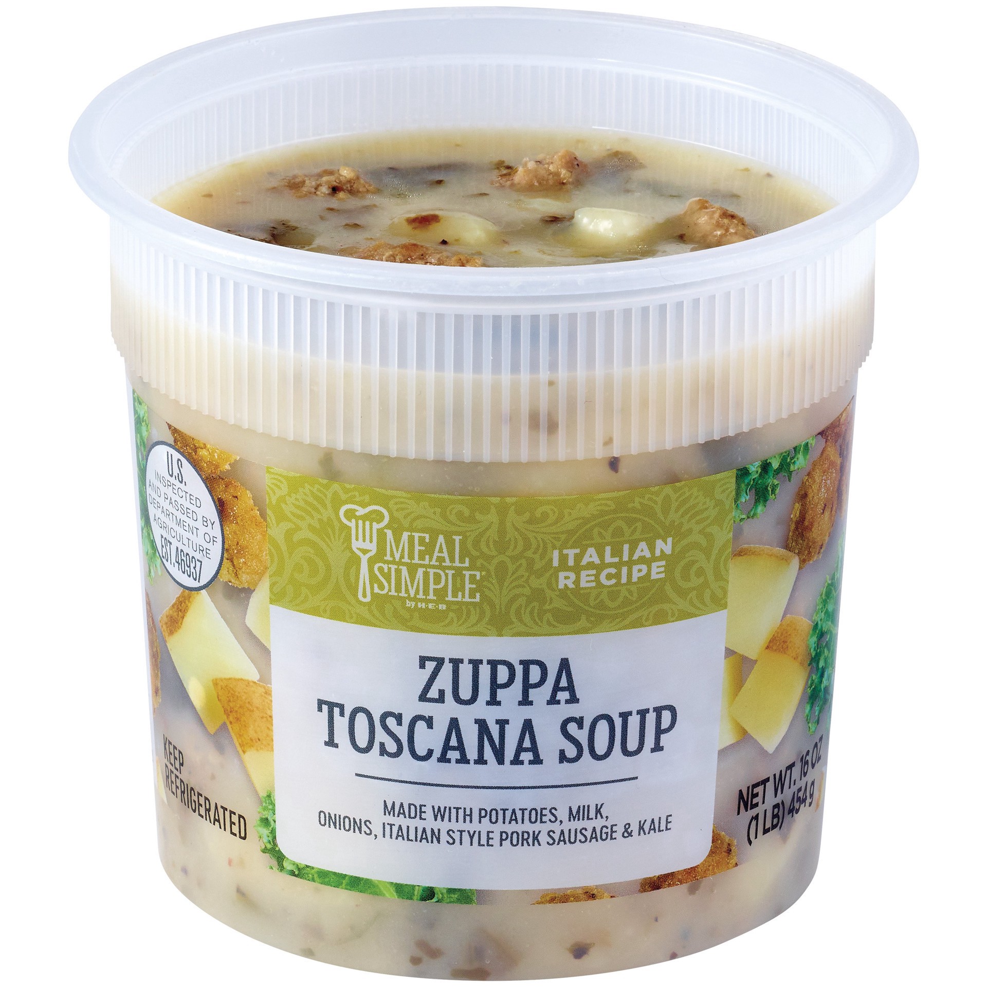 slide 1 of 1, Meal Simple by H-E-B Zuppa Toscana Soup, 16 oz