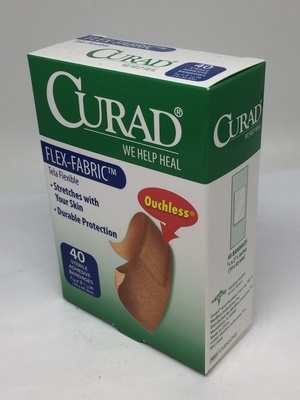 slide 1 of 1, Curad Flexible Fabric Adhesive Bandages, 40 ct