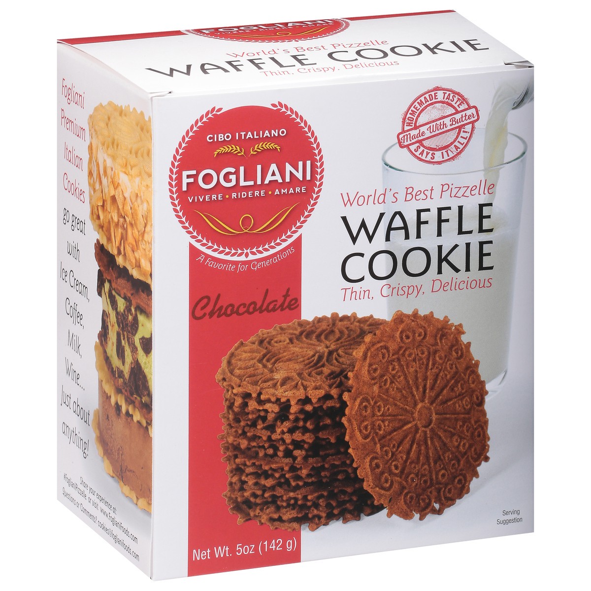 slide 4 of 9, Fogliani Chocolate Waffle Cookie 5 oz, 5 oz