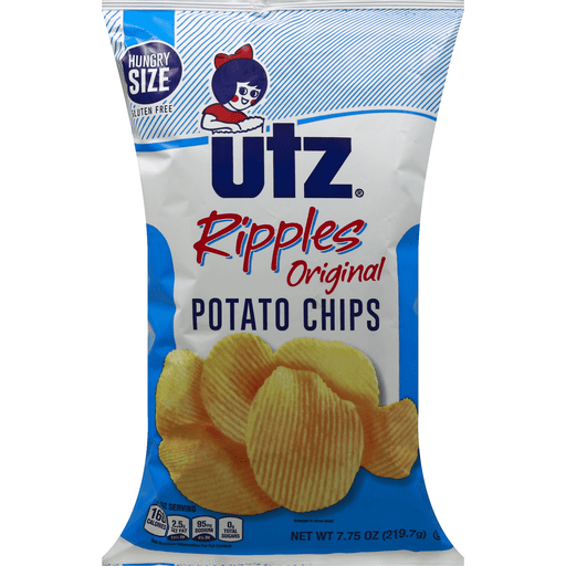 slide 2 of 2, Utz Hungry Size Ripple Chip, 7.75 oz