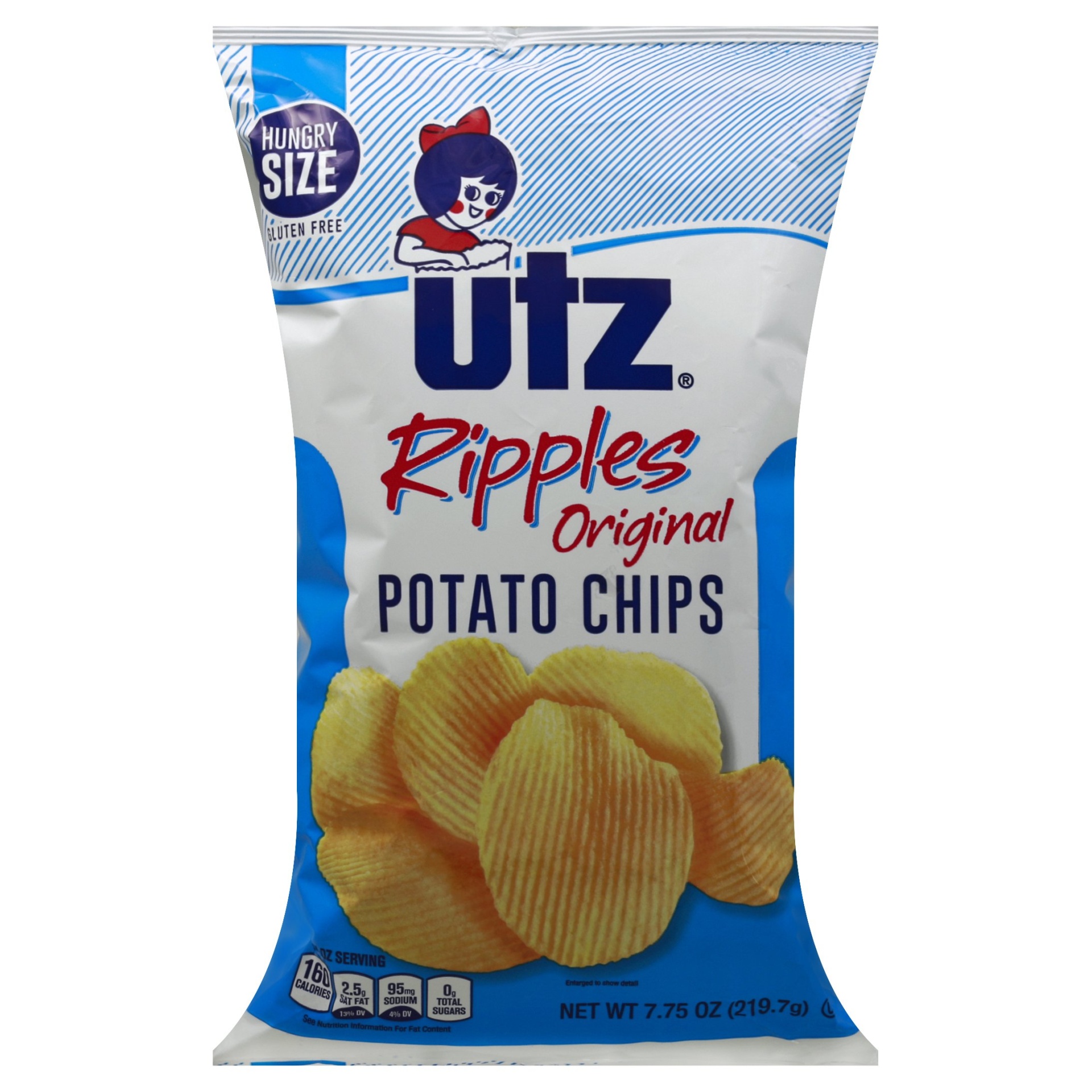 slide 1 of 2, Utz Hungry Size Ripple Chip, 7.75 oz