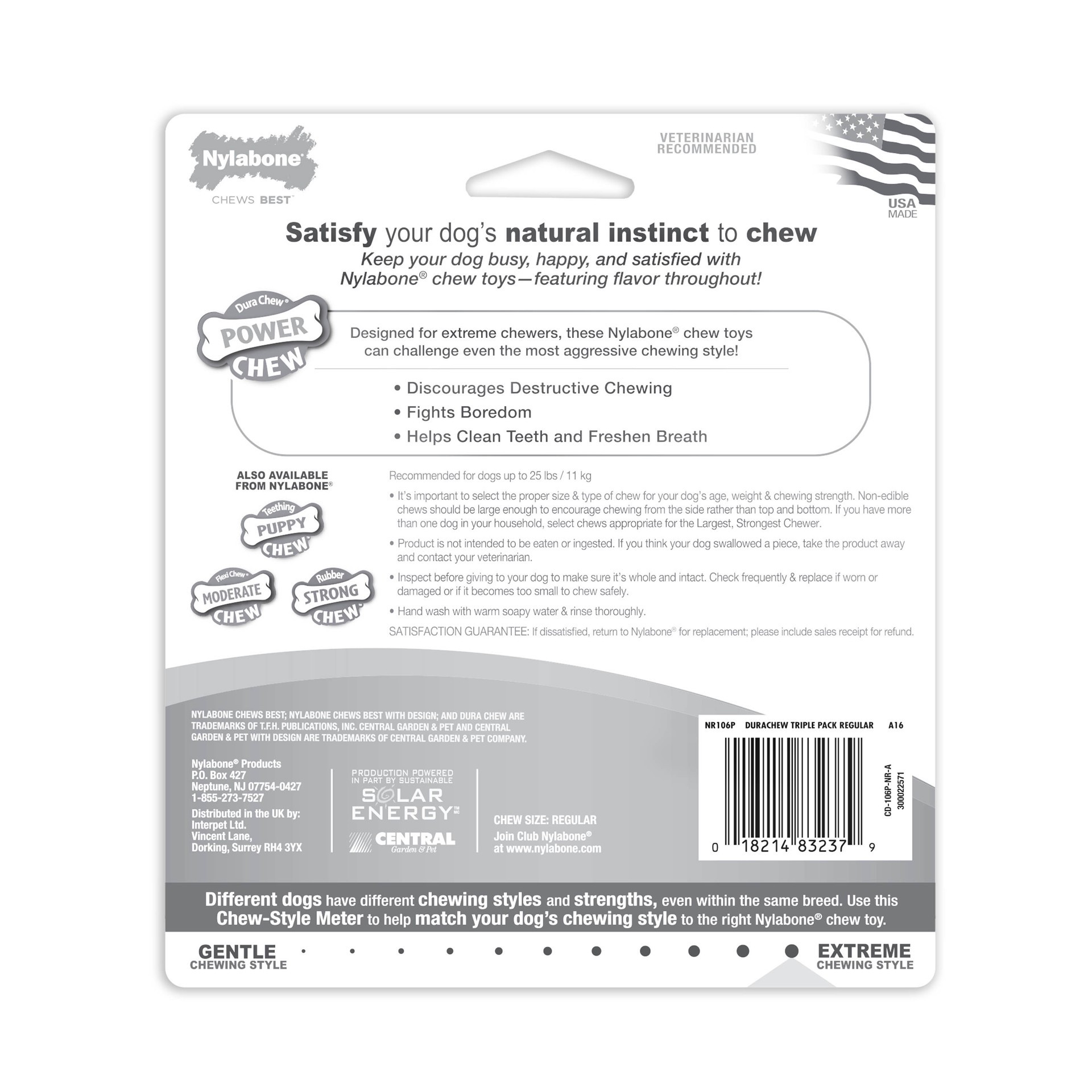 slide 2 of 10, Nylabone Power Chew Variety Triple Pack Chicken, Bacon & Peanut Butter Small/Regular - Up to 25 Ibs.(3 Count), SM