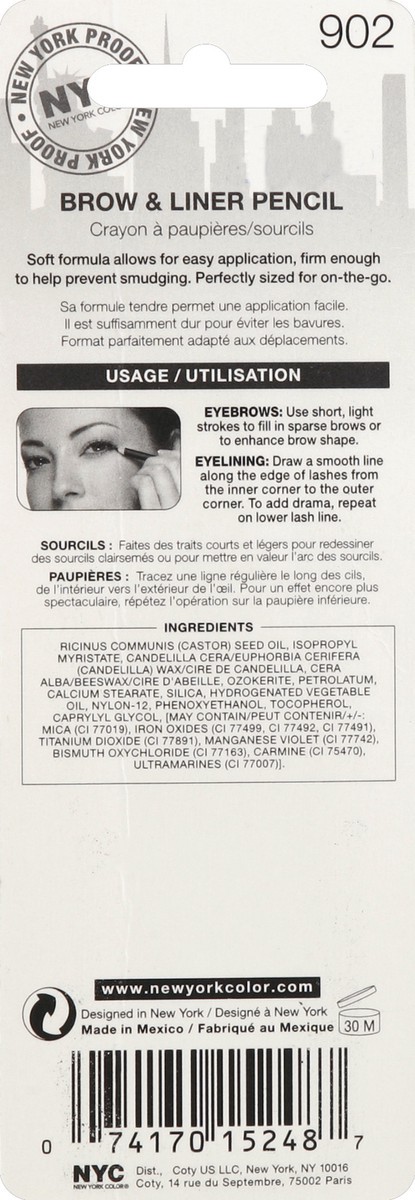 slide 2 of 3, NYC Brow & Liner Pencil 2 ea, 2 ct