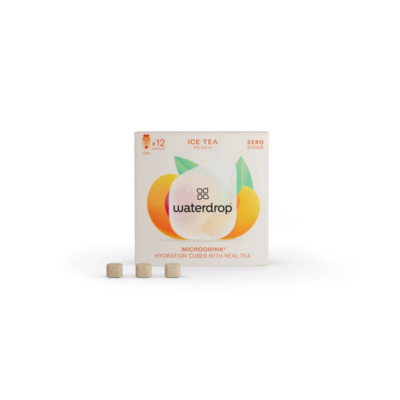 slide 4 of 6, Waterdrop Microdrink Zero Sugar Iced Tea Peach Hydration Cubes with Real Tea - 0.89 oz, 0.89 oz
