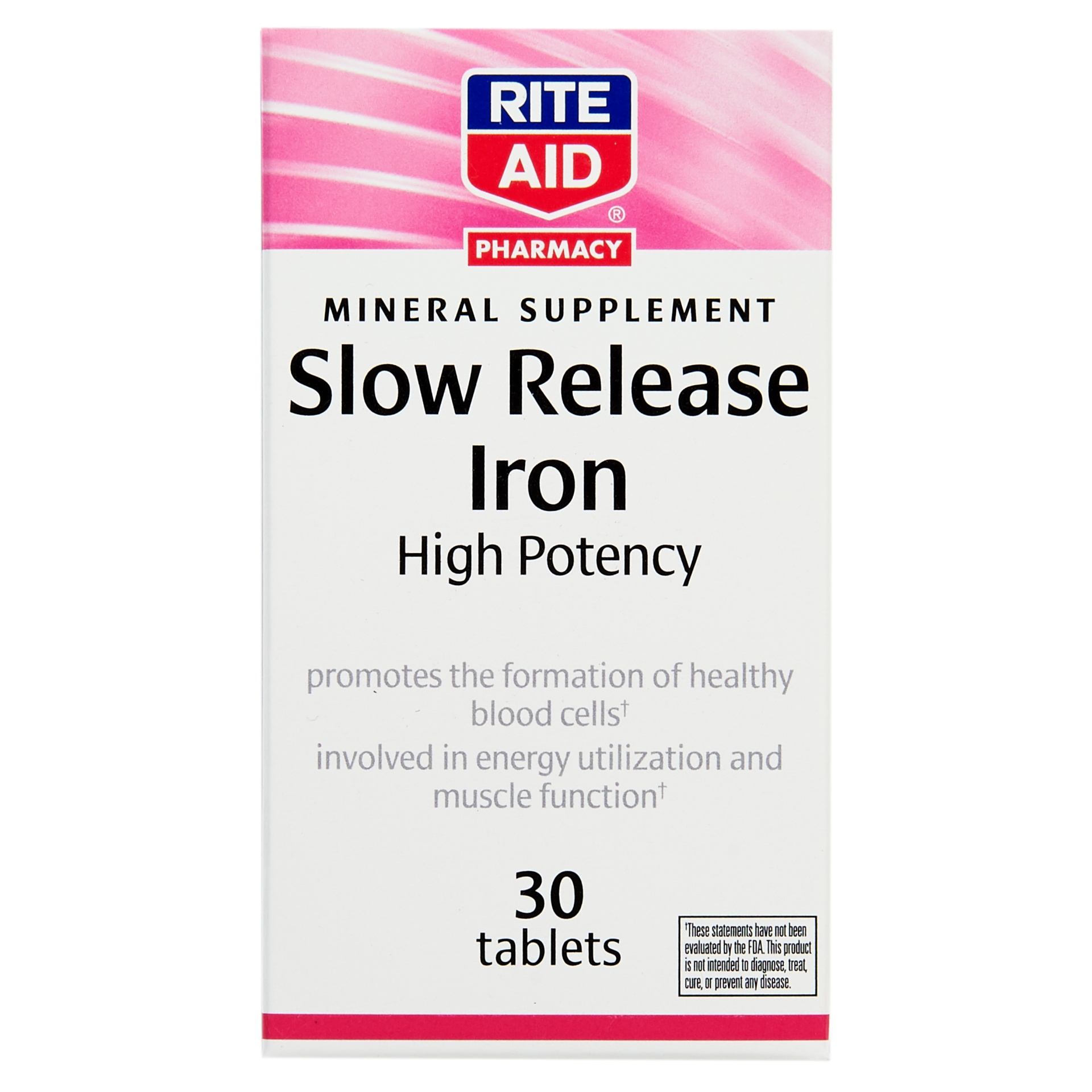 slide 1 of 4, Rite Aid Slow Release Iron Tablets, High Potency, 30 ct