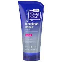 Clean & Clear Blackhead Eraser Oil-Free Facial Scrub with 2% Salicylic Acid Acne Medication, Exfoliating Daily Face Scrub for Acne-Prone Skin Care, 5 oz